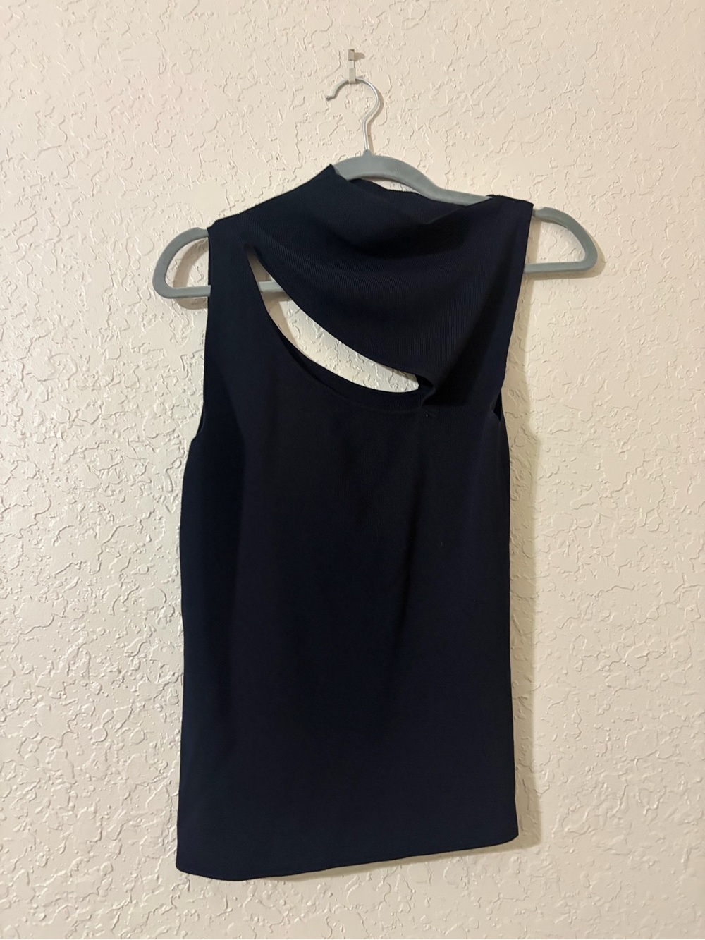 One-Shoulder Navy Cutout Dress